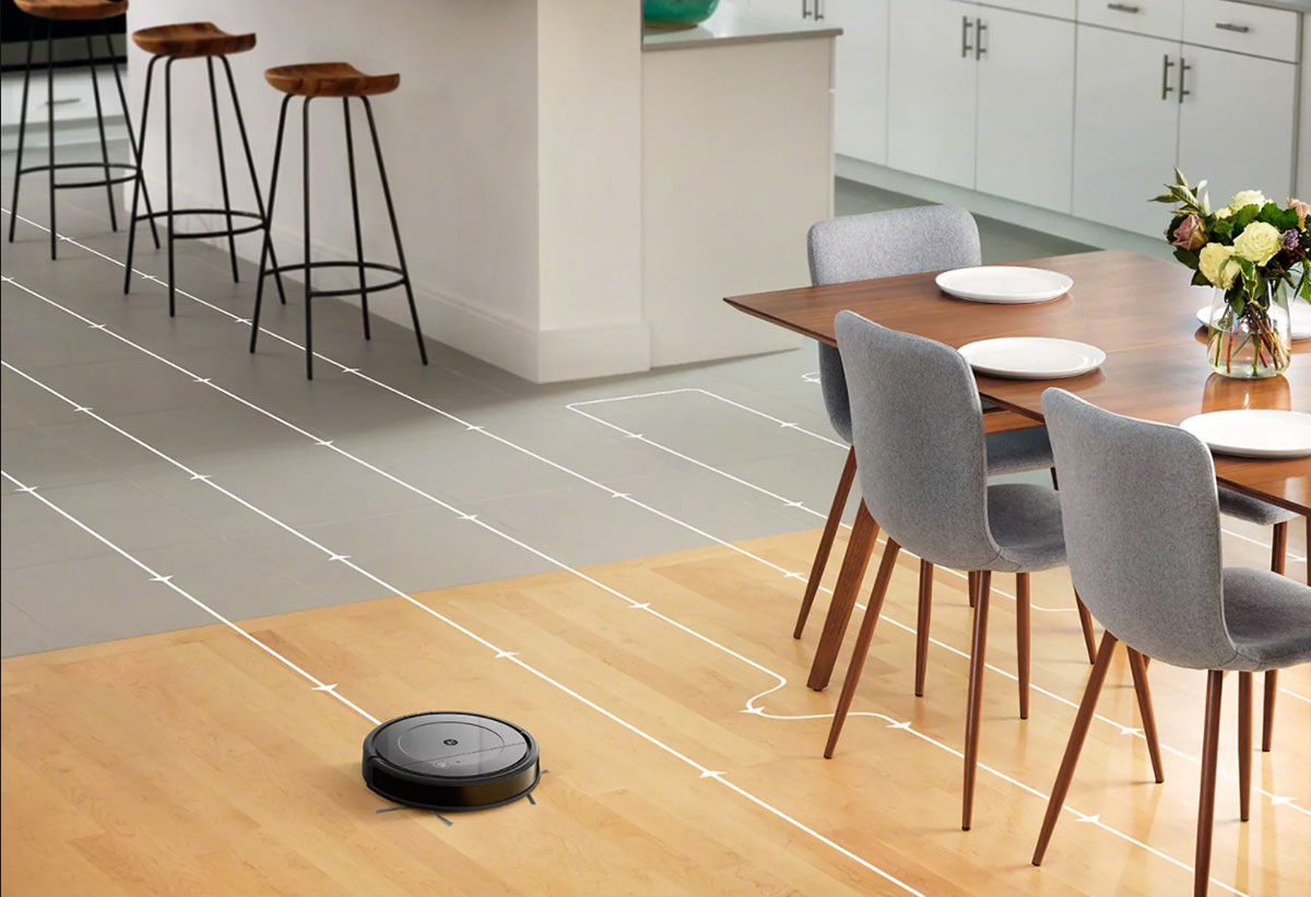 Η σκούπα τοποθετημένη στη βάση